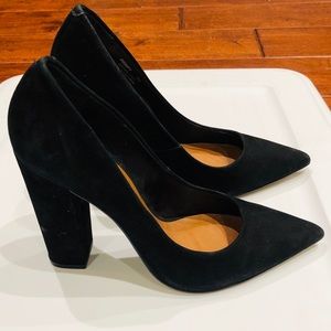 Steve Madden Primpy Nubuck Leather Block Pumps 7